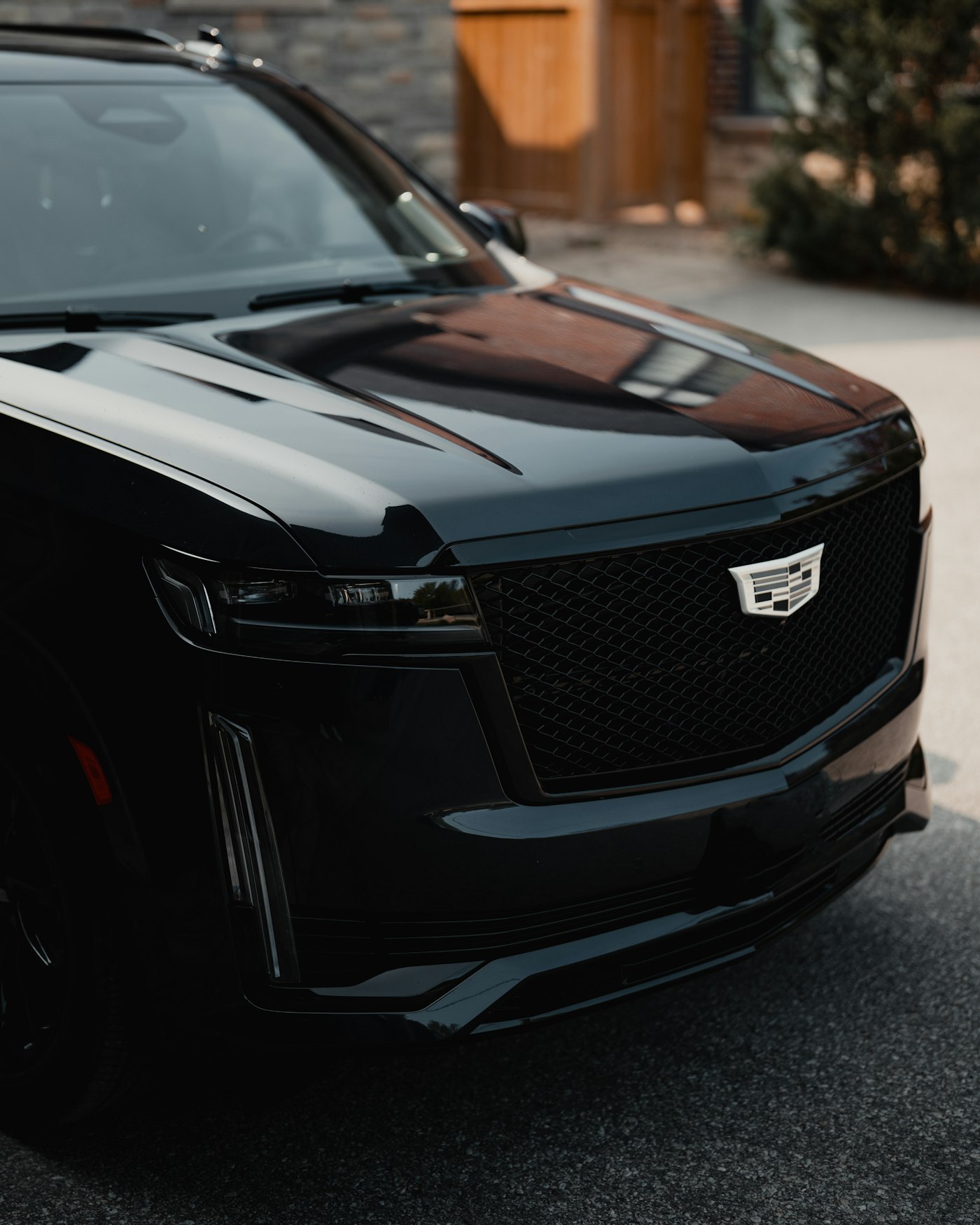 Front detail of a black executive SUV